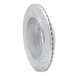 Ford Ranger Brake Rotor (1) - Rear Left - R1 Concepts - Drilled & Slotted - Silver - `10-`11